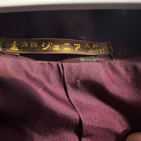 Vintage Sheath Dress & Jacket Set Junior Size S 1960s Japan Burgundy Showa Era - Picture 2 of 13